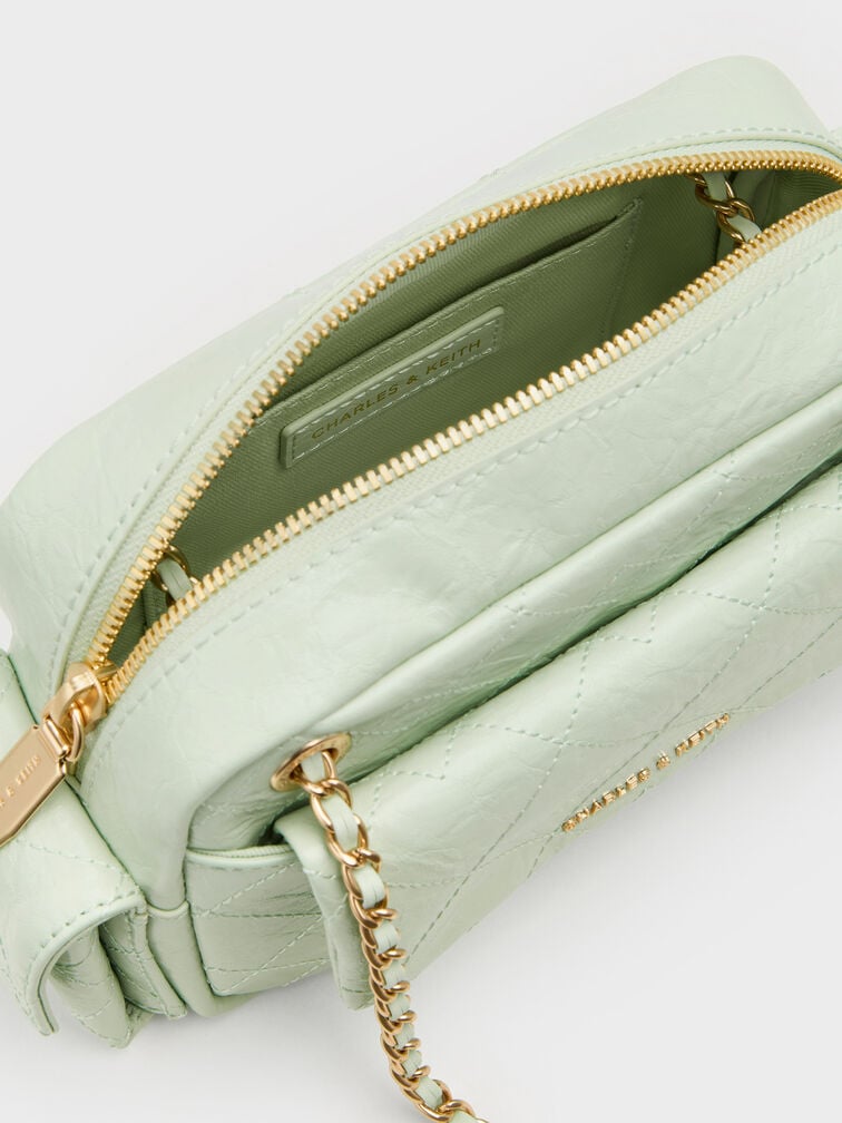 Duo Quilted Crossbody Bag, Mint Green, hi-res