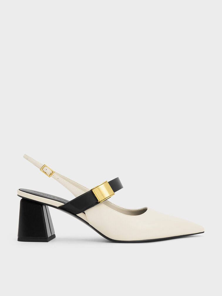 Yvette Mary Jane Slingback Pumps, Chalk, hi-res