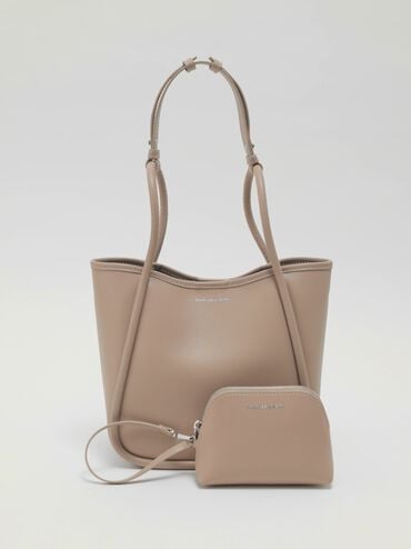 Mini Lyla Tubular Tote Bag, Taupe, hi-res
