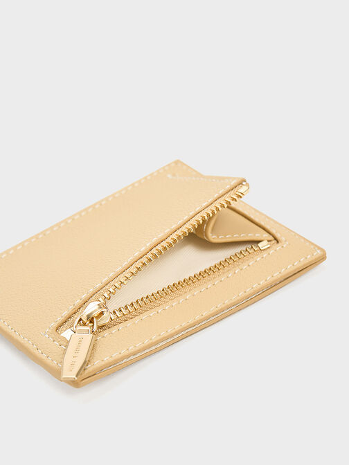 Carli Two-Tone Multi-Slot Card Holder, Beige, hi-res
