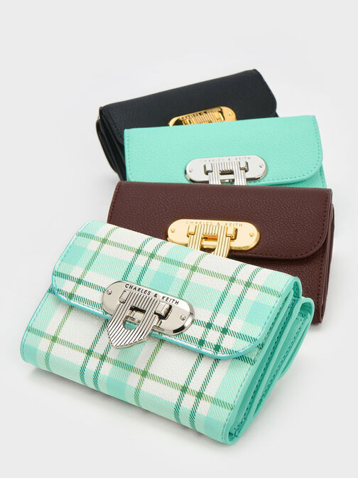 Alcott Push-Lock Checkered Wallet, , hi-res