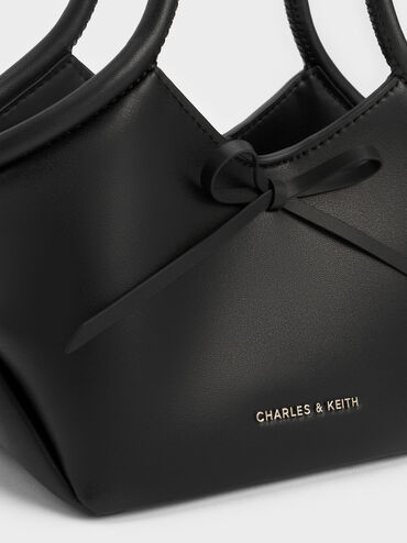 Hazel Bow Tubular Top Handle Bag, Noir, hi-res