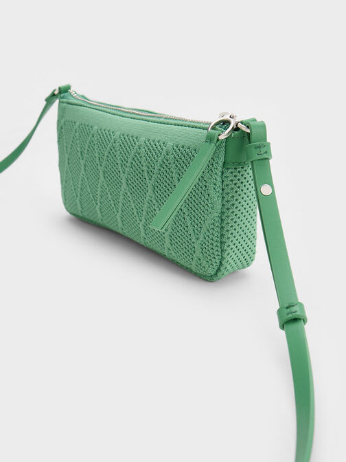 Geona Knitted Phone Pouch, สีเขียว, hi-res