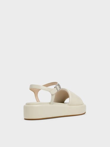 Ankle-Strap Flatform Sandals, Chalk, hi-res