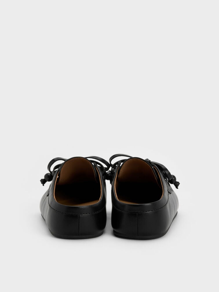 รองเท้าเปิดส้นดีเทลเชือกตกแต่งด้วยลูกปัดรุ่น Gale, สีดำ, hi-res