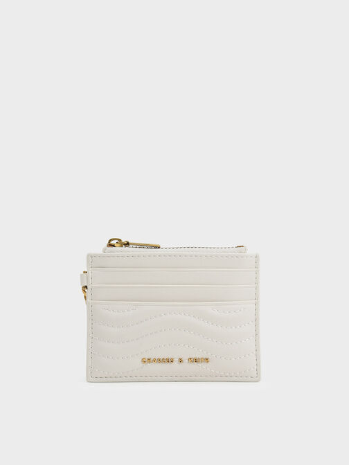 Aubrielle Stitch-Trim Zip Card Holder, , hi-res