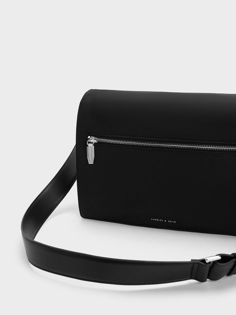 Koa Nylon Crossbody Bag, สีดำ, hi-res