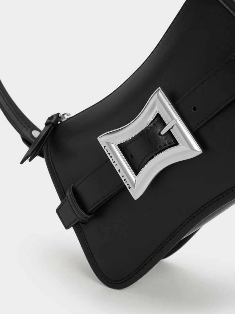 Xanthe Chunky Chain Shoulder Bag, สีดำ, hi-res