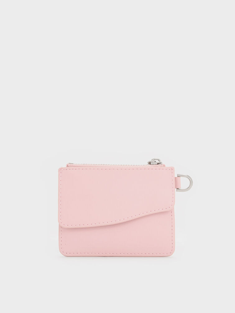 กระเป๋าใส่บัตรแบบคล้องข้อมือตกแต่งโซ่รุ่น Agatha, สีคอตตอนแคนดี้พิงค์, hi-res