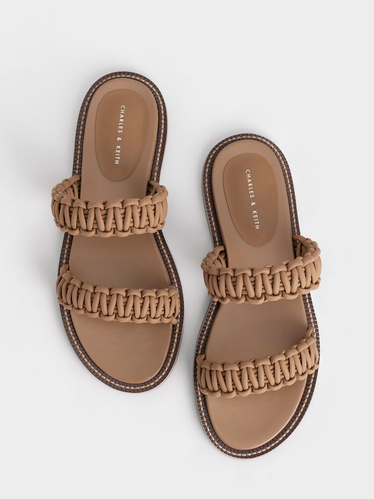 Braided Strap Slide Sandals, , hi-res