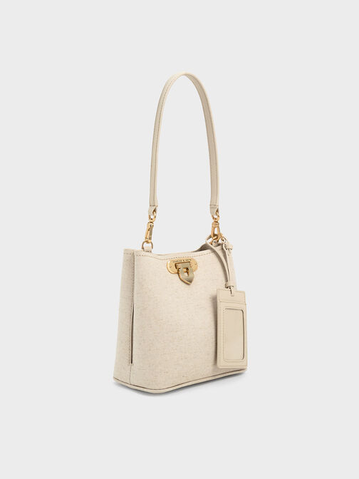 Alcott Canvas Bucket Bag, Beige, hi-res