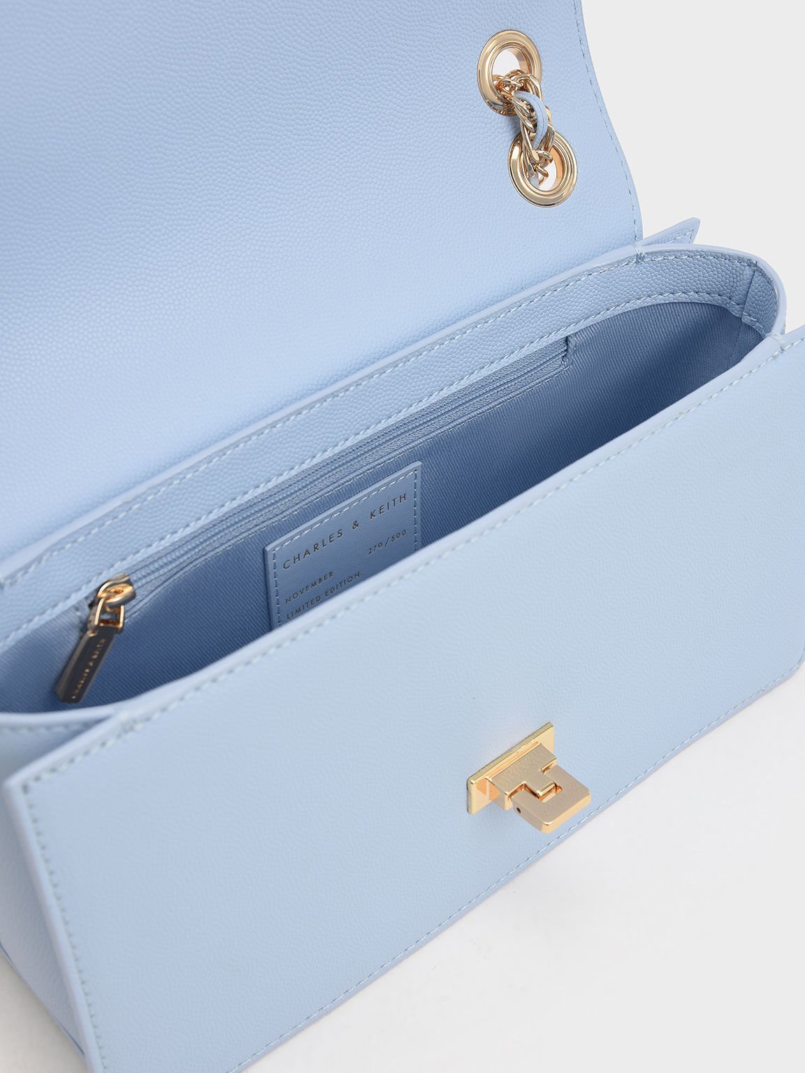 C-Capsule Collection: Everette Chain-Strap Shoulder Bag, Blue, hi-res