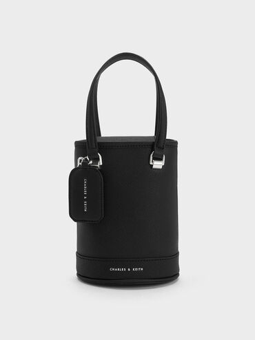 Avis Cylindrical Bucket Bag, สีดำ, hi-res