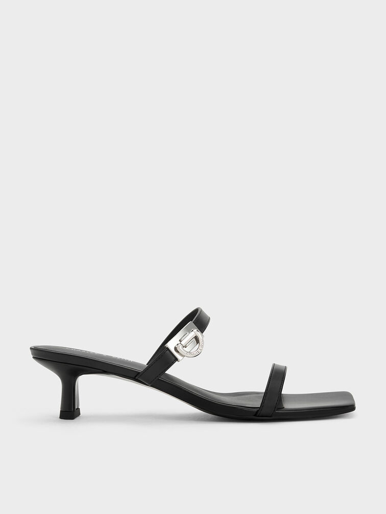 Metallic Accent Double Strap Mules, , hi-res