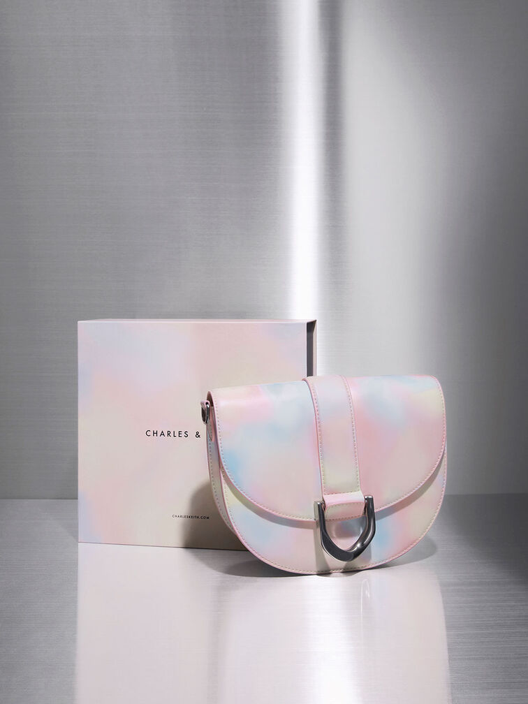Gabine Swirl-Print Saddle Bag, , hi-res