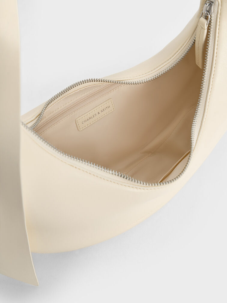 Mini Toni Knotted Crescent Hobo Bag, Chalk, hi-res
