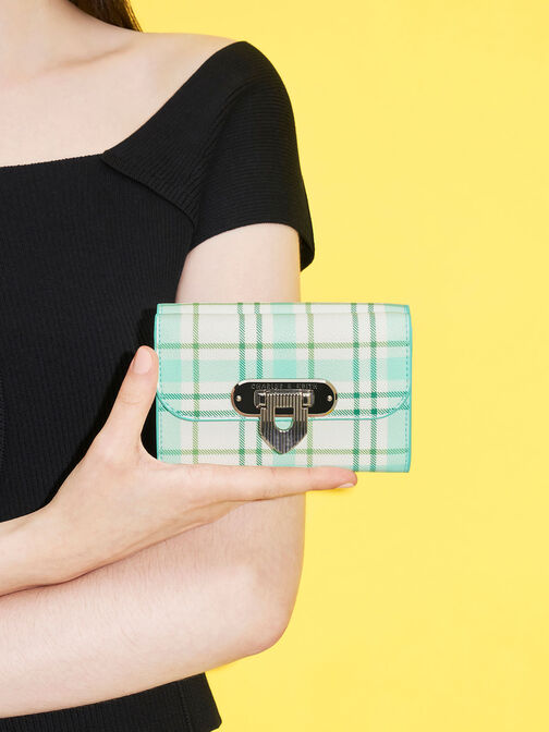 Alcott Push-Lock Checkered Wallet, , hi-res