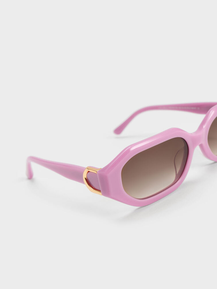 แว่นตากันแดดกรอบทรงรีวัสดุอะซิเตทรีไซเคิลรุ่น Gabine, สีไวโอเล็ต, hi-res