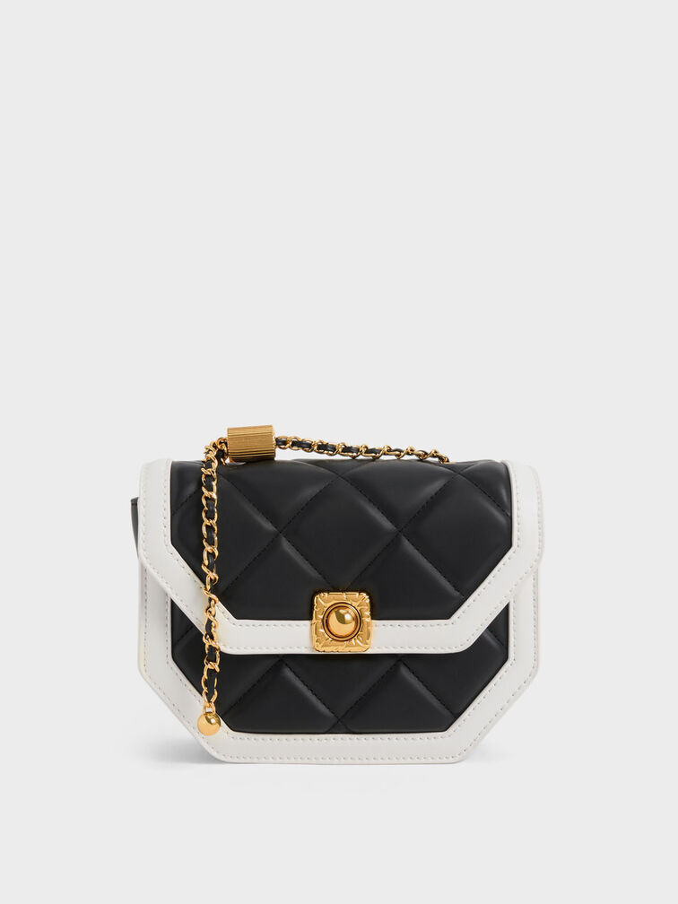 Avis Two-Tone Geometric Shoulder Bag, , hi-res