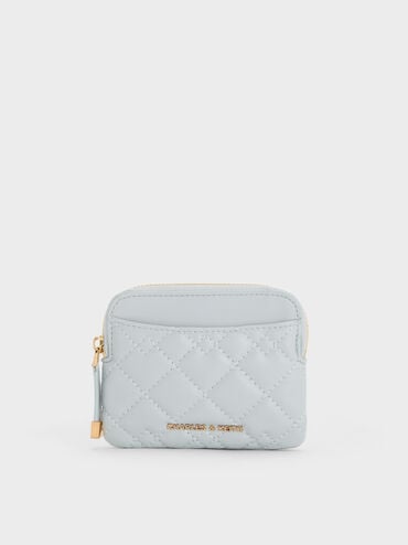Duo Quilted Card Holder, Sea Salt Blue, hi-res