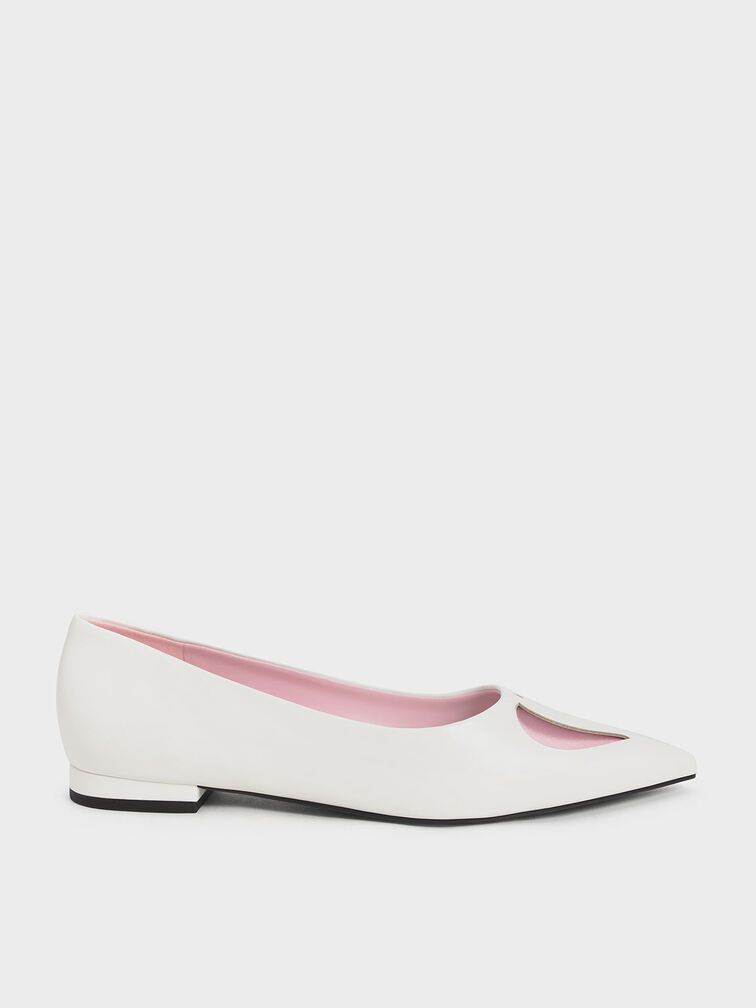 Valentine's Day Collection: Amora Heart Cut-Out Ballerina Pumps, , hi-res