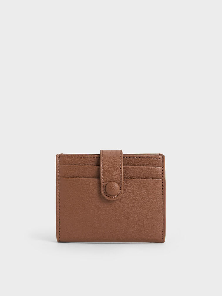 Bliss Snap Button Card Holder, Chocolate, hi-res