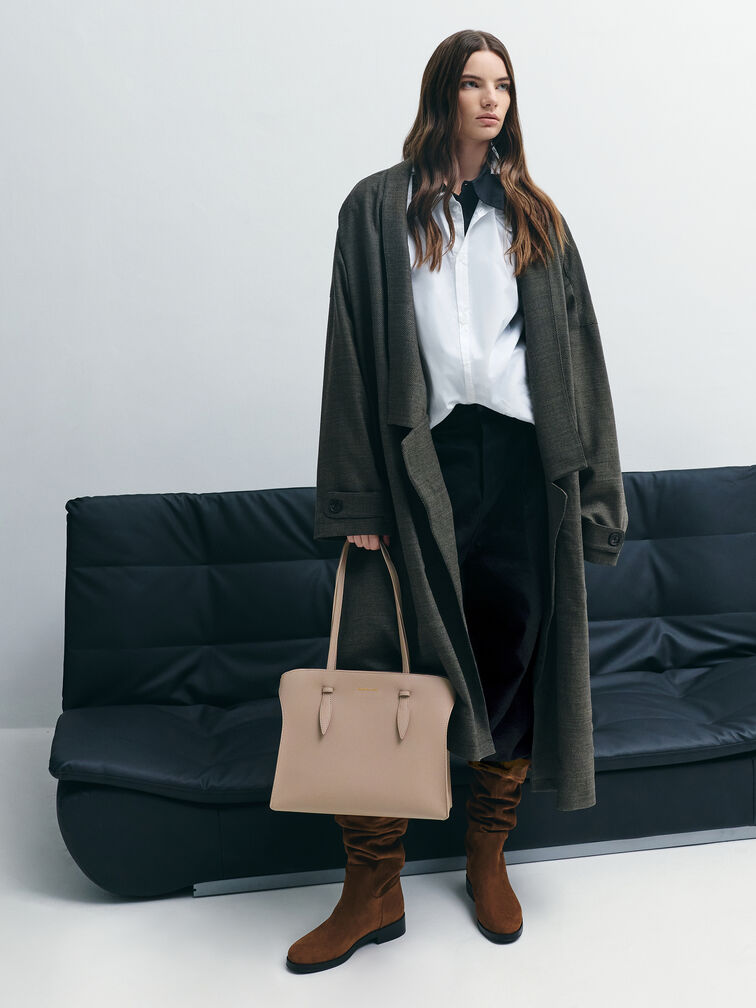 กระเป๋าโท้ทดีไซน์หูจับแบบยาวรุ่น Allyn, สีโทป, hi-res