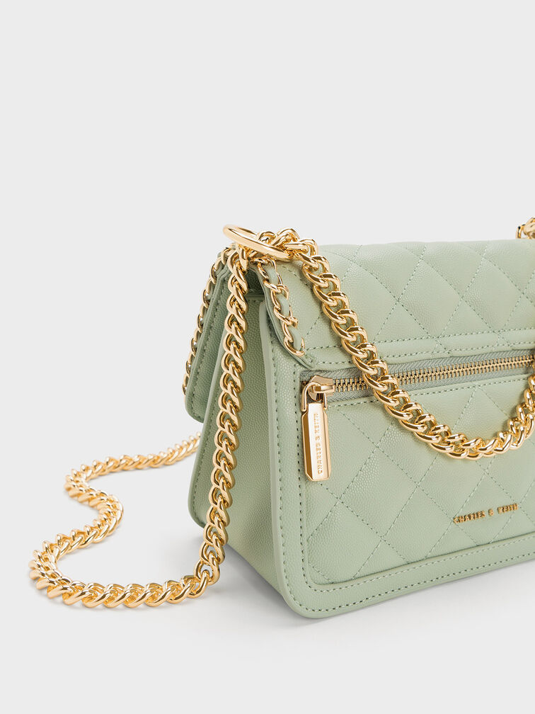 Micaela Quilted Braided Chain Bag, , hi-res