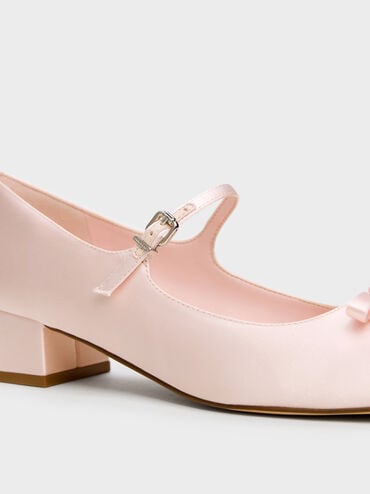 Kelis Rose-Bow Mary Jane Pumps, Light Pink, hi-res