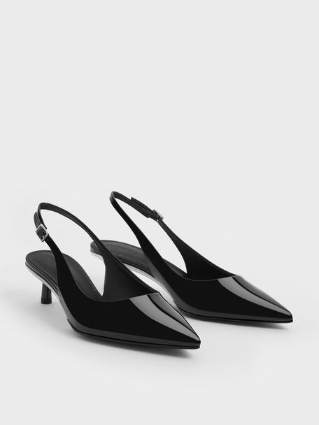 Patent Pointed-Toe Slingback Pumps, , hi-res