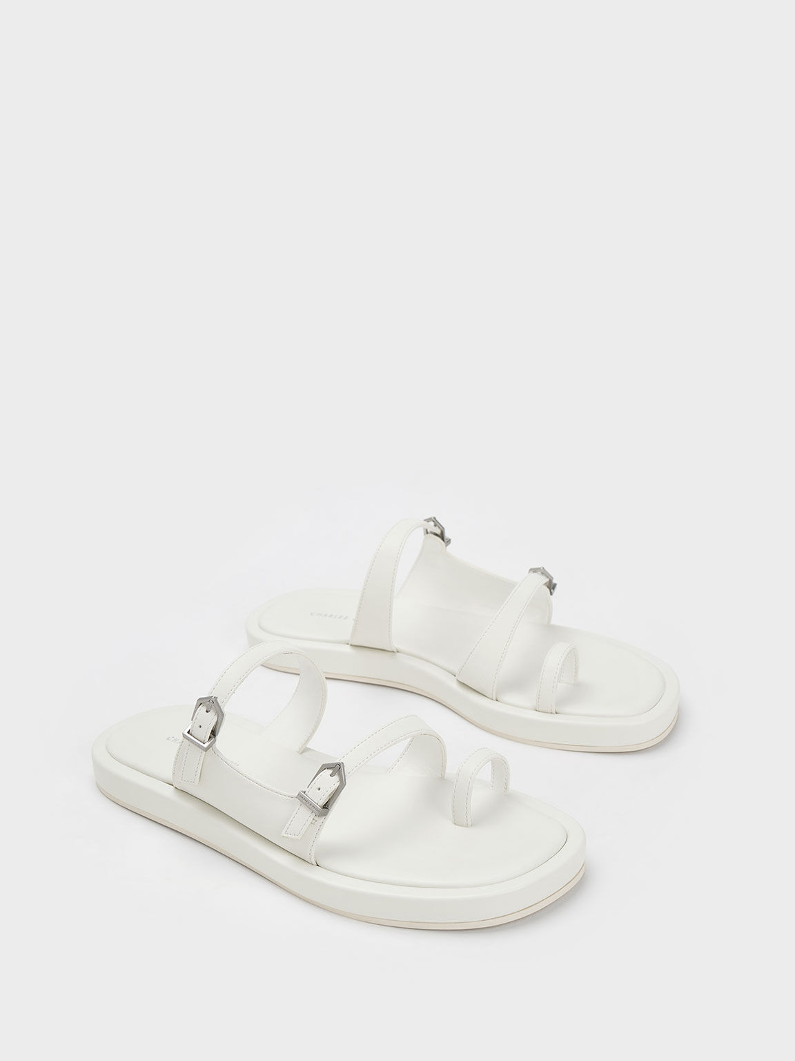 White double strap sandals online