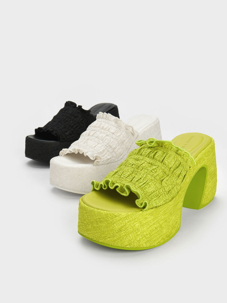 Nuala Ruched Platform Mules, , hi-res