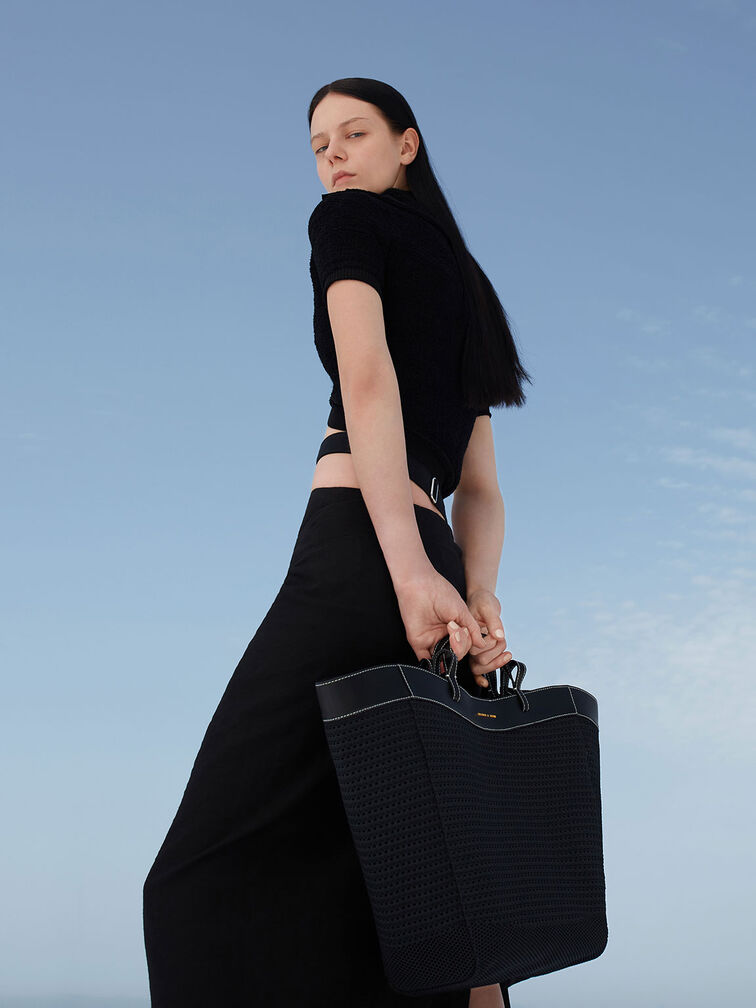 Ida Knitted Sculptural Tote Bag, , hi-res
