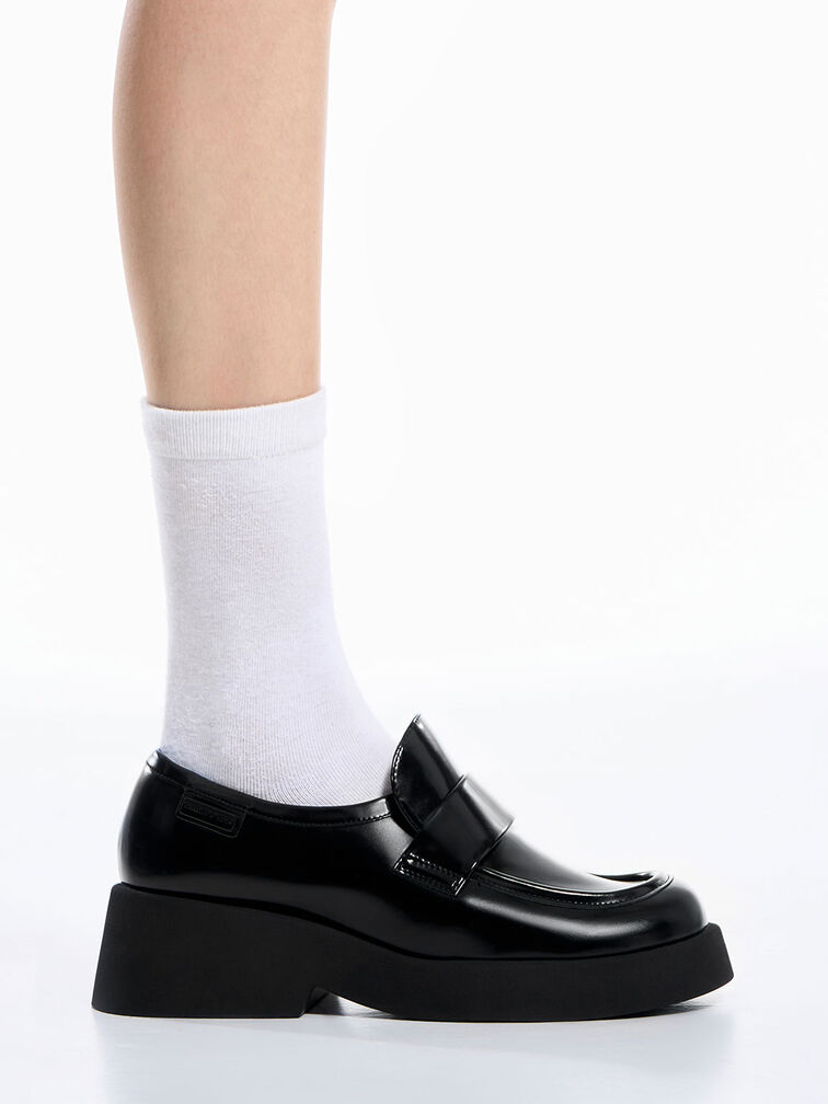 Giselle Strap Chunky Patent Loafers, Black Patent, hi-res