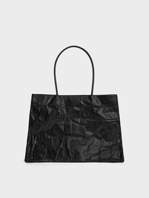 Large Matina Crinkle-Effect Tote Bag, , hi-res