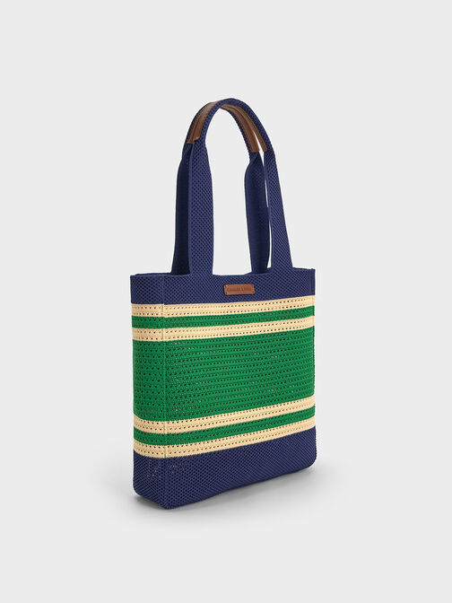 Ida Striped Tote Bag, Multi, hi-res