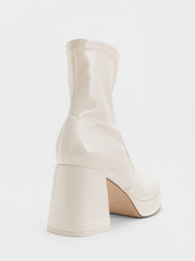 Patent Crinkle-Effect Block-Heel Boots, , hi-res