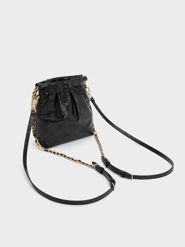 กระเป๋าเป้สองฟังก์ชันดีไซน์สายโซ่รุ่น Duo, สีดำ, hi-res