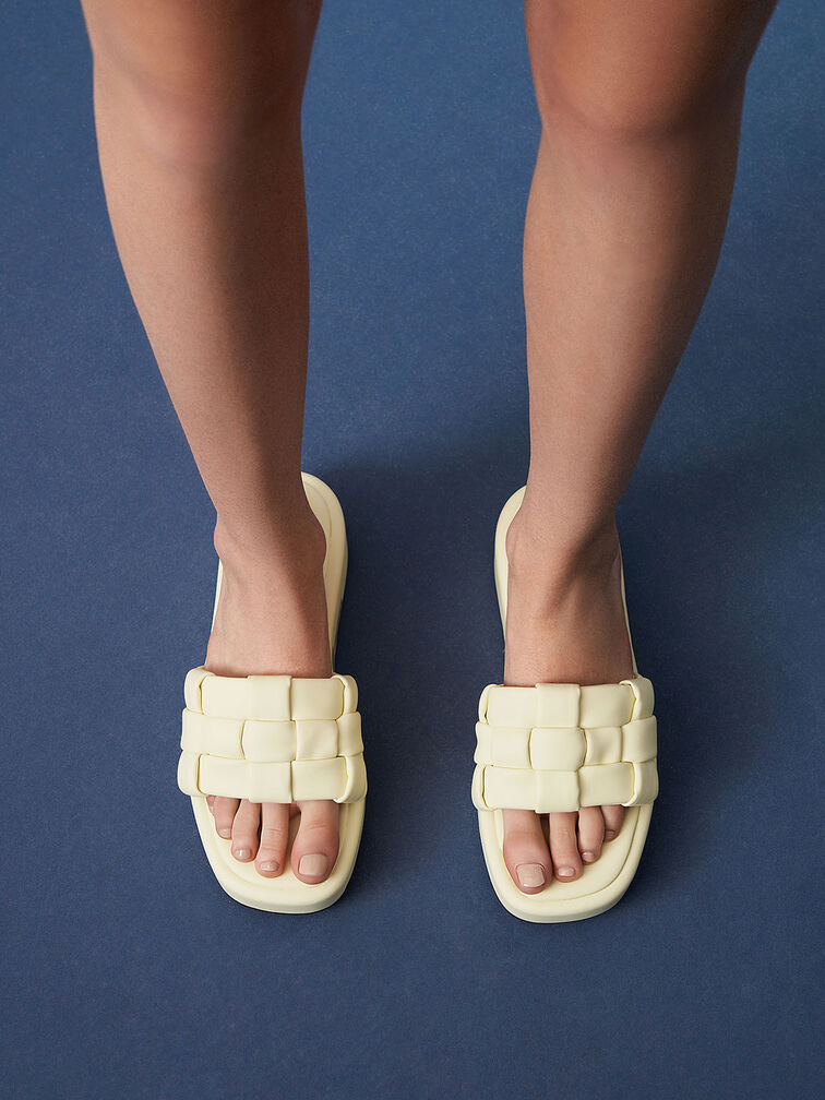 Interwoven Strap Platform Sandals, , hi-res
