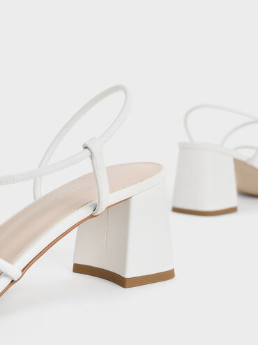 Meadow Strappy Block Heel Sandals, White, hi-res