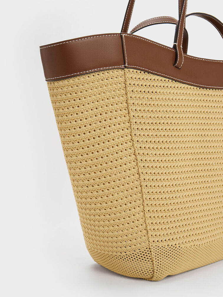 Ida Knitted Sculptural Tote Bag, , hi-res