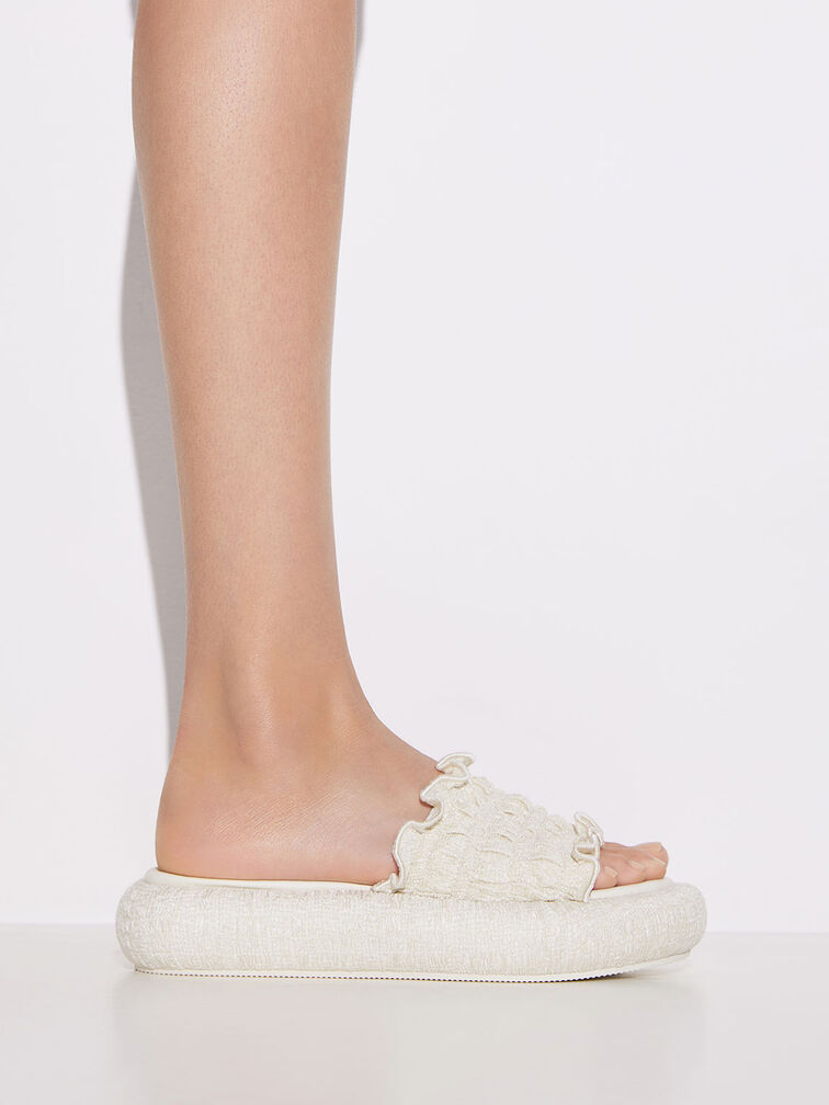 Nuala Ruched Flatforms, , hi-res