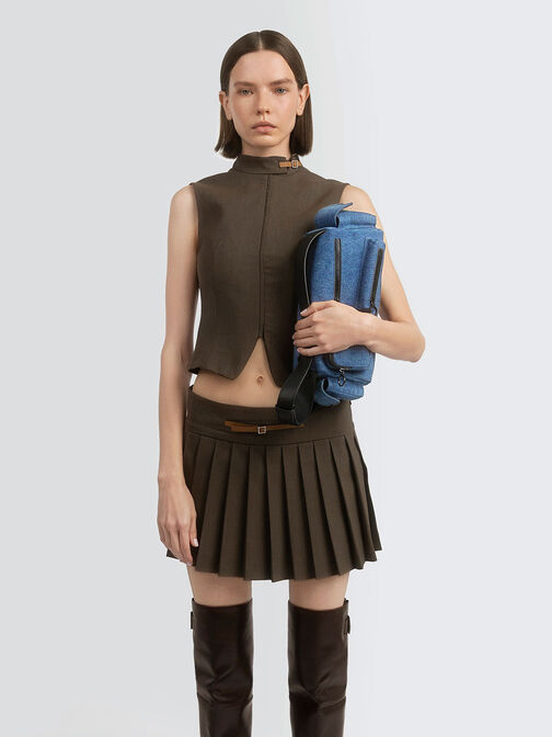 Mathilda Denim Multi-Pocket Shoulder Bag, , hi-res