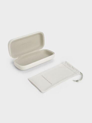 แว่นกันแดดทรงเหลี่ยมขอบเมทัลลิครุ่น Delta, สีโรสโกลด์, hi-res