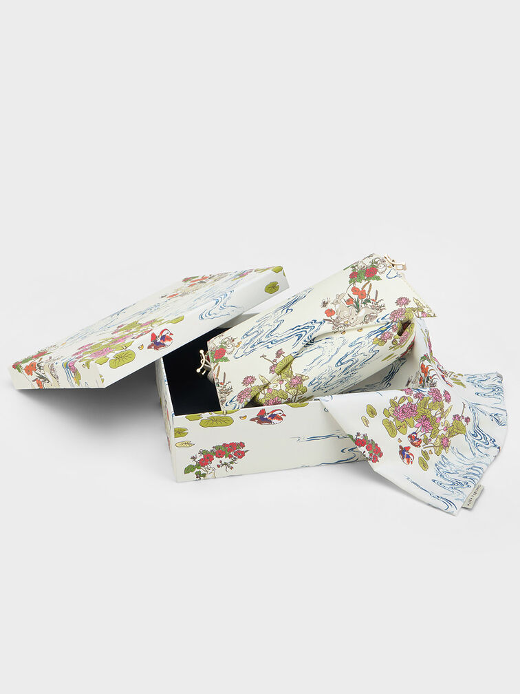 Rabbit Illustrated Geometric Bag, , hi-res