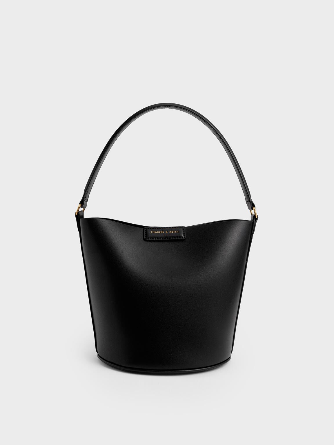 Flora Cylindrical Bucket Bag, Black, hi-res
