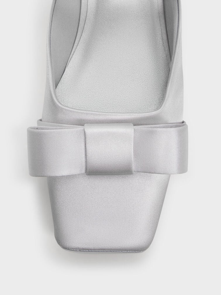 Brantley Bow Mules, Grey, hi-res