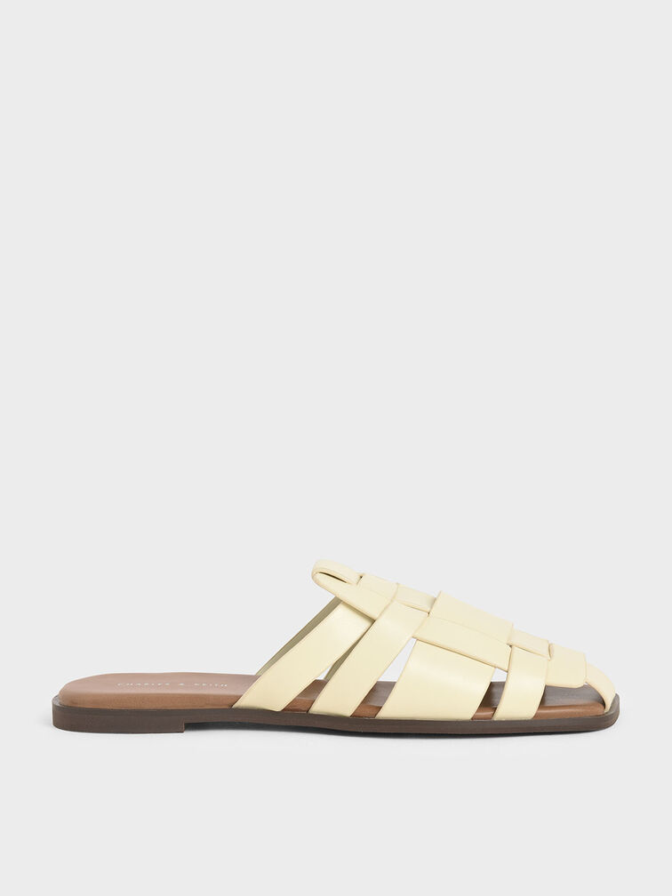 Woven Flat Mules, , hi-res