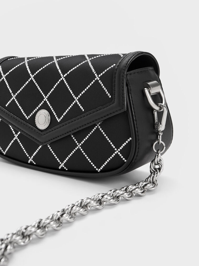Este Chain Handle Satin Bag, , hi-res