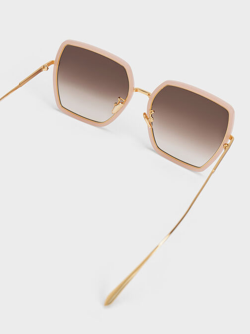 Oversized Square Butterfly Sunglasses, , hi-res